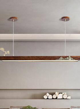 新中餐厅吊式灯创意条艺术一字长中56056古风茶室禅意书桌吧台复