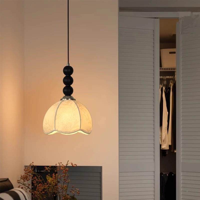 南厅洋风582卧室间床头灯法式中古美式餐吧台复古布艺升降房小吊