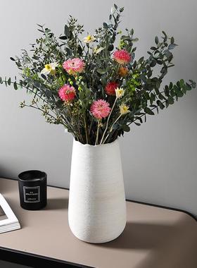 现代简约北欧丝陶瓷花瓶拉摆件插花干花软创GMB意客厅桌面居装饰