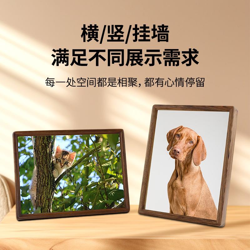 复古实木相框复古摆台画胡框照片控立挂墙装裱简约黑桃檀木相框木