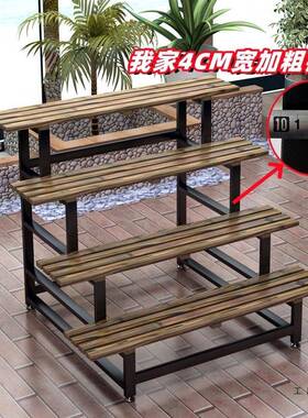 阳防台NIX多肉花架室外铁艺花架庭院腐木多层盆阶梯花架子置盆景
