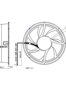 交流2大5489耐高温散热风扇220流v全属金扇叶NBZ外转子轴风机风量