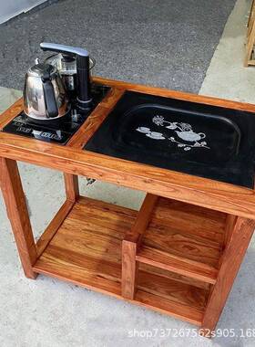 榆木BPK茶桌全木餐老边实柜客角几边几茶道厅烧水小茶台办公室茶