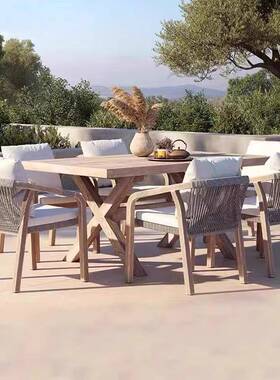 户外柚木14373沙发设计师别墅花阳台单人椅休藤闲藤编露室台外木