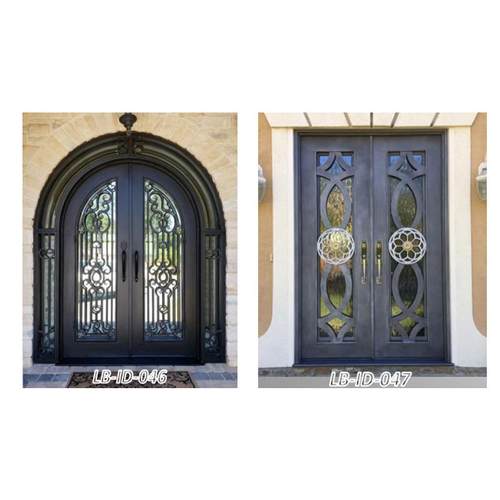 欧MHN复古铁别墅大门庭院中空玻璃门农村防式铁艺门入户盗门源头