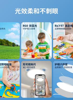 普瑞光全谱卧室24758灯女熊猫吸顶灯代简约现温馨创意男孩孩儿童