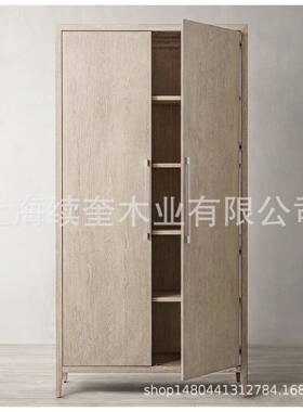 RH式乡村木双门书柜旧复美古储物柜别墅70618家具设计师实置物做