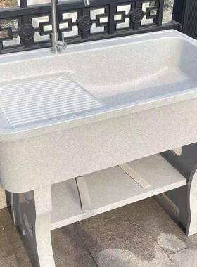 石英石洗外衣池阳台家用槽搓板大理石室65520外户洗衣庭院双池水