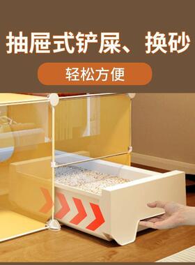 全景透明猫子带所厅一体超大自由空厕间一室一一笼80913卫猫窝猫