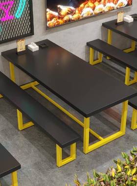 实木桌72111椅组合小方户型餐桌餐饮饭桌椅店小吃店甜品长条桌长