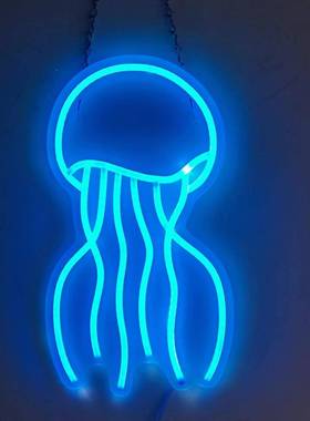 创意lHY722540ed氛围灯霓虹灯可柔定制零网售性灯红水母灯房间X20