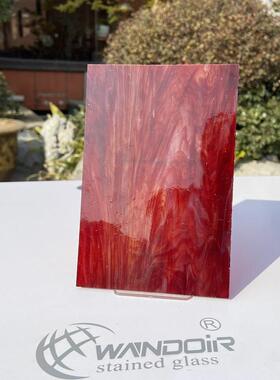 现货供应红色云母大片乳浊教堂玻璃彩色玻璃12F