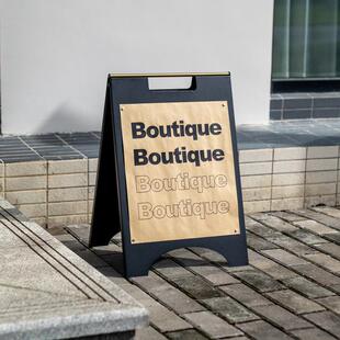 a字板广告牌立架路边立式双面logo可移动折叠户外金属手提展示架