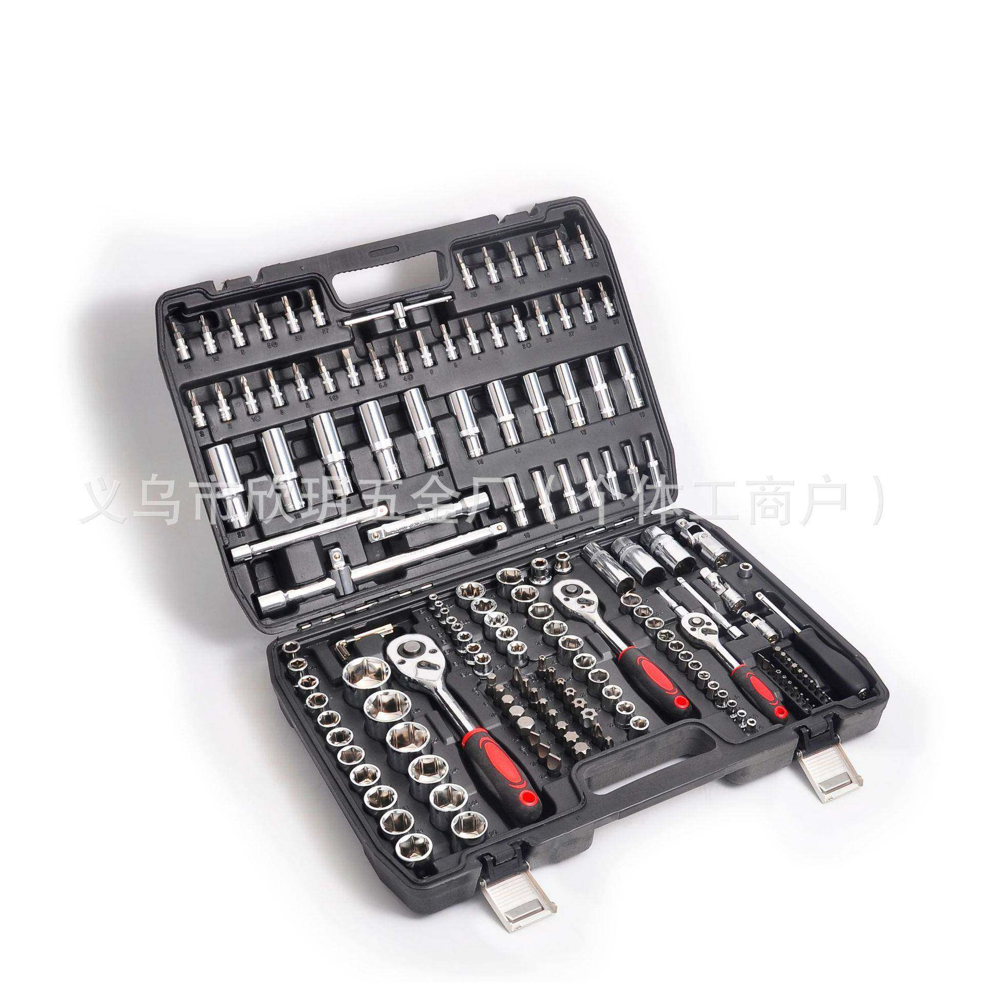 亮面镀铬172PCS套筒旋具头机接组合XGO具套装汽车棘工轮扳手械随