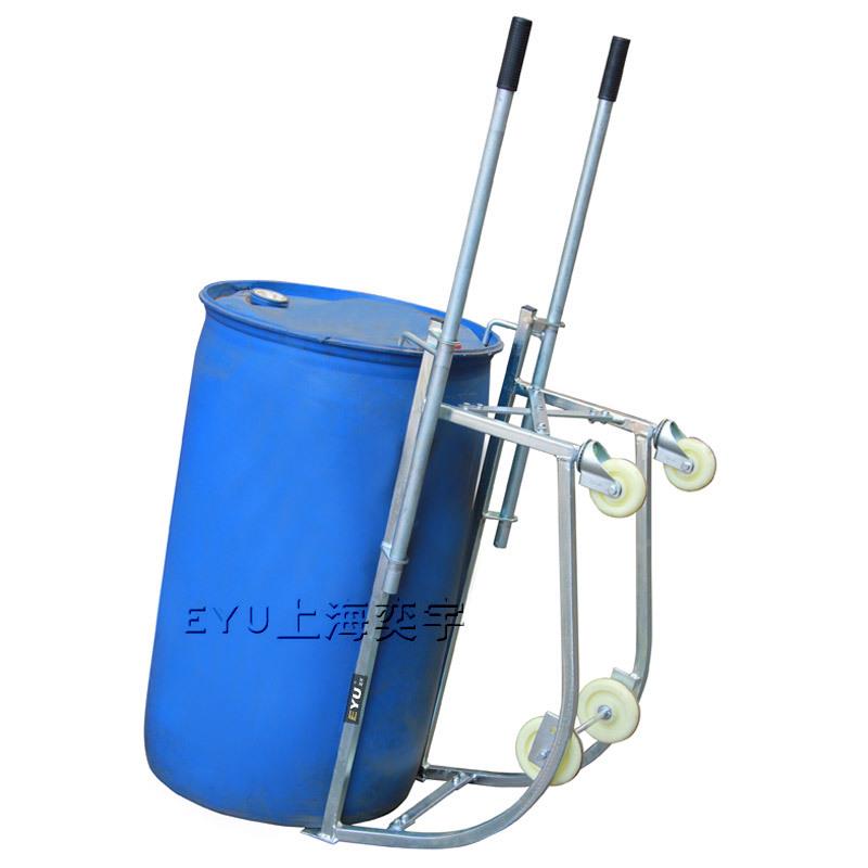 手手推拉摇篮式油桶车搬运小车多能铁塑倒料桶EY-FD100可倾斜平躺