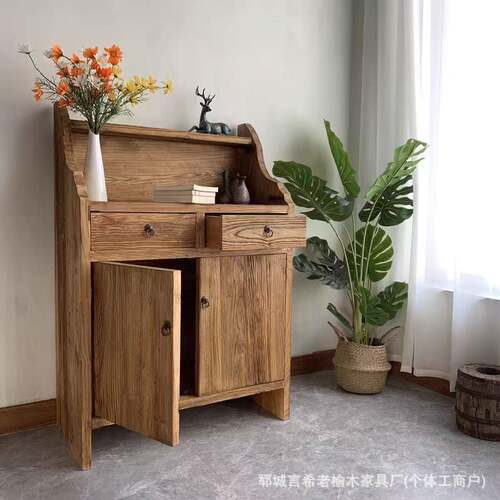 YM-9299中式老榆木餐柜复古宿靠墙玄关柜民酒店古怀旧边多功复能