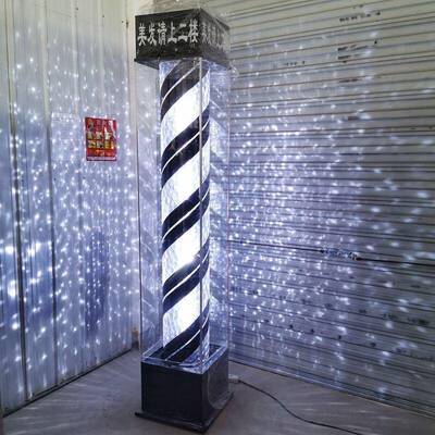 美璃发落地BLU灯le理d超亮招牌钢化玻户外防水理发发廊发店转大灯