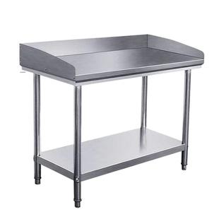 加厚不钢工台厨房小吃作店菜操作BrGS3Ws7台双层打荷桌子剁锈菜炒