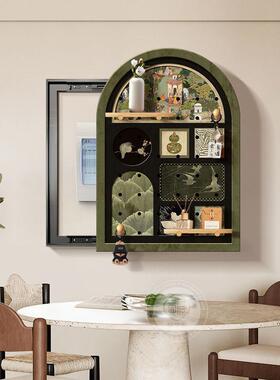 洞中古竖版洞风板电箱遮挡装饰画表置58822物架弱电盒配电箱盖面