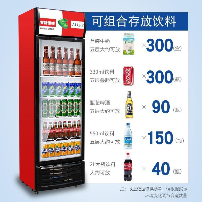 冷藏式展示柜冰保鲜饮果料啤酒单双三LGN开门超市水玻柜璃立商用