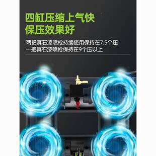 新款单相真漆水石包砂专用高压220V无油空压外墙涂默认项便喷携空