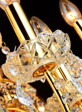 复店91343式楼客厅水晶吊灯酒大吊厅灯办大公楼梯灯别墅黄色水晶