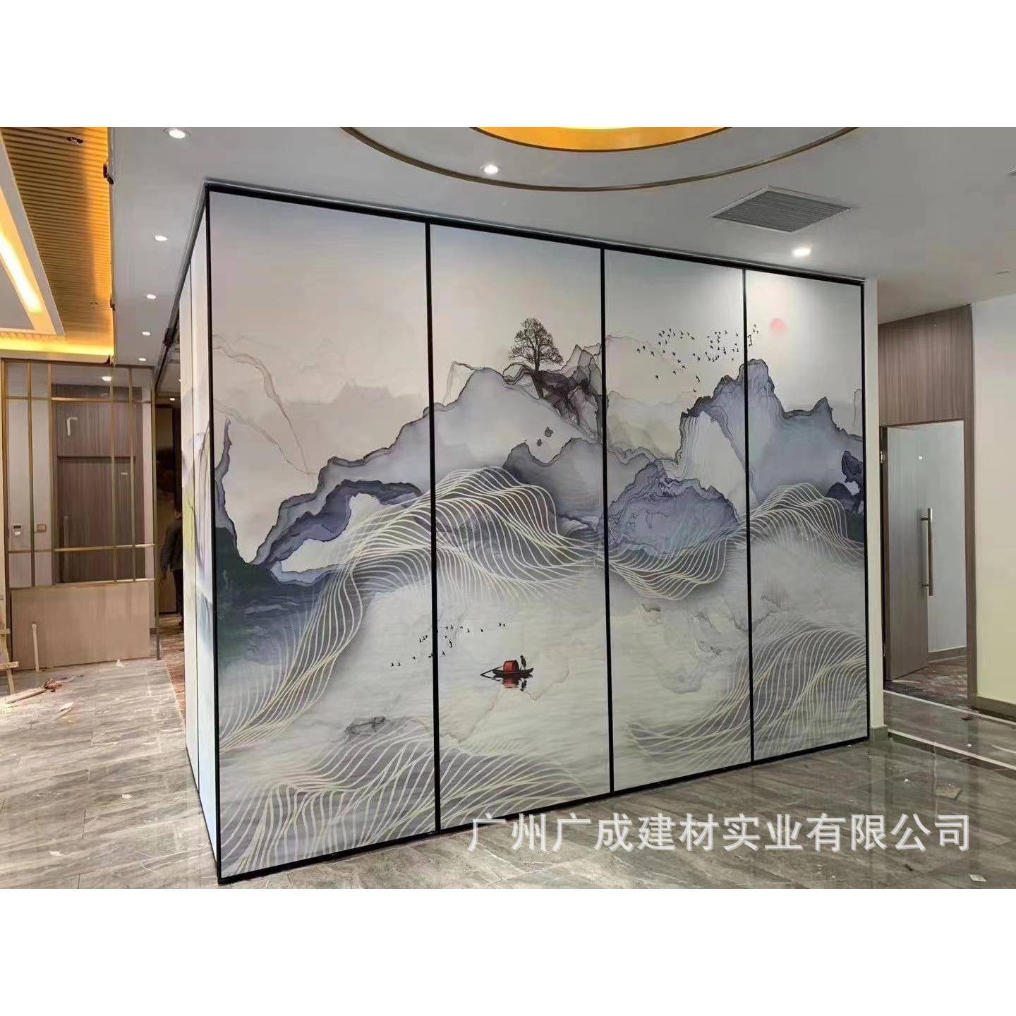 江西厂直销6山水画活动隔断饭店移动断各式家山水画隔MEC中国5风