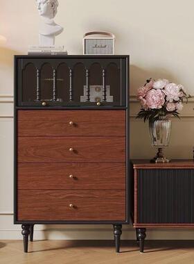 法式复古木斗22354柜卧室古风客物收纳小户型家用储厅边柜拼色实