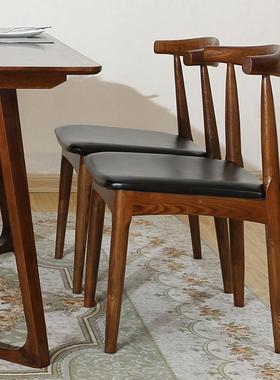 新款木简约实沫木餐椅曲柳木电脑60465椅店中密度泡软面酒实椅