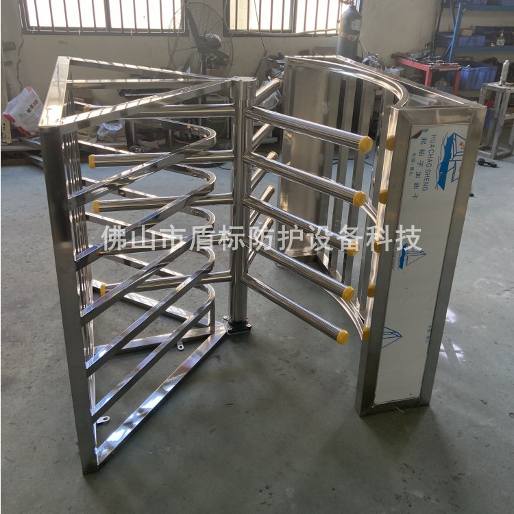 盾标防护加厚不锈钢旋转道匝 广西桂林汽车站出入口手推单向门现