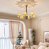 复古书房OFS新中式 法中古布艺客厅吊灯洋美式 式 南衣帽间卧室灯餐