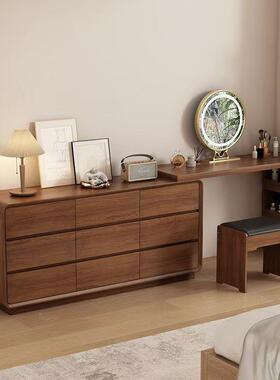 中式实11323木梳妆台柜木一体多功能储物带胡妆凳桃小户型转角斗