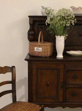 法式实木餐边柜白蜡木客复柜古做旧物柜厅靠78841墙收纳柜酒储可