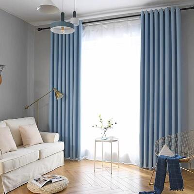 高窗档客厅窗帘卧欧34105式简约布现代加厚绒室遮光奢华大气成品