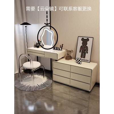 奶5风实木梳妆台卧室DAX现代简约2油02款轻奢化妆桌斗柜新收纳柜