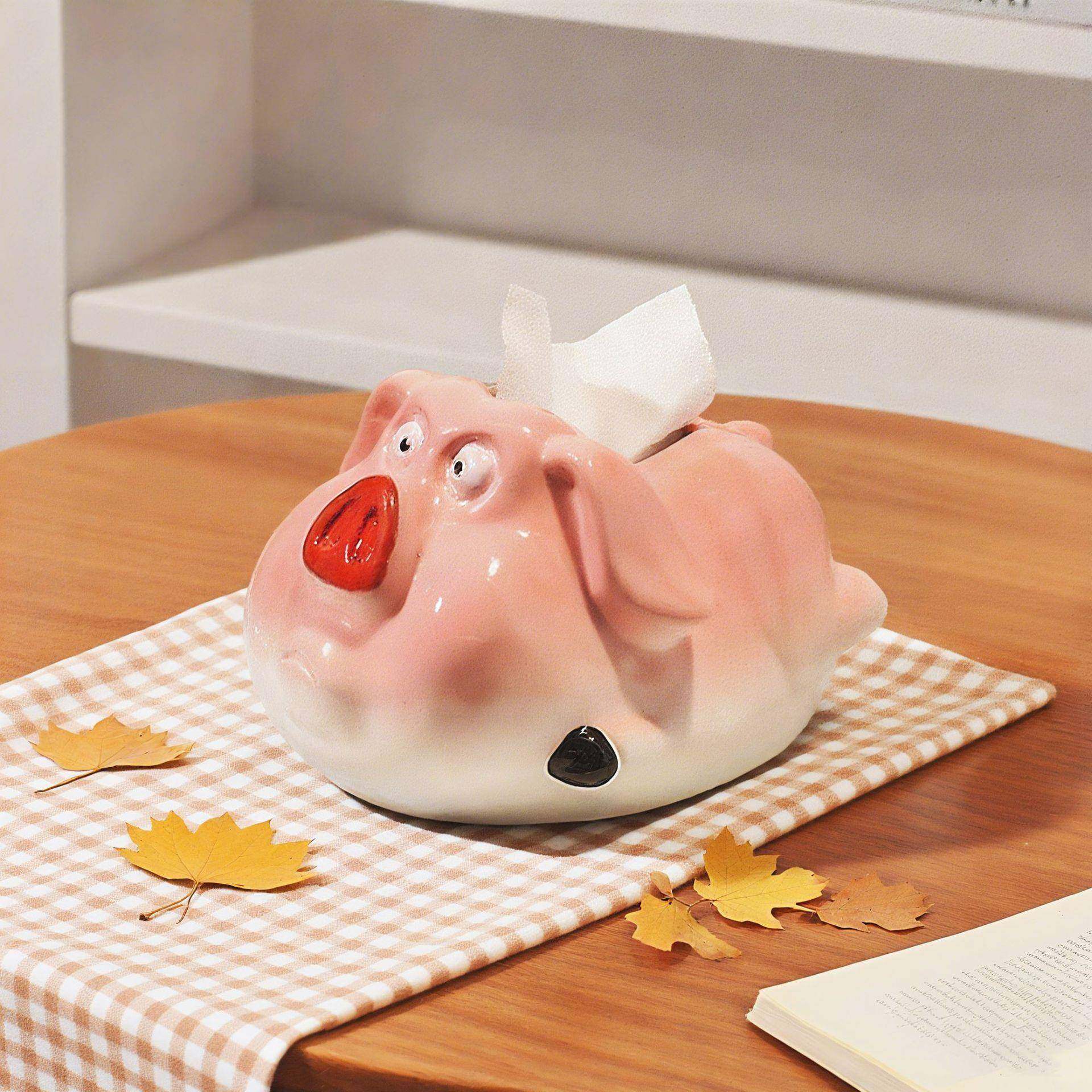 飞天猪纸巾盒创意摆件高级感抽纸盒高颜值餐巾收纳盒装饰摆件,纺织面料/辅料/配套,纺织机械配件,淘宝优惠券,粉丝福利购,淘宝优惠卷