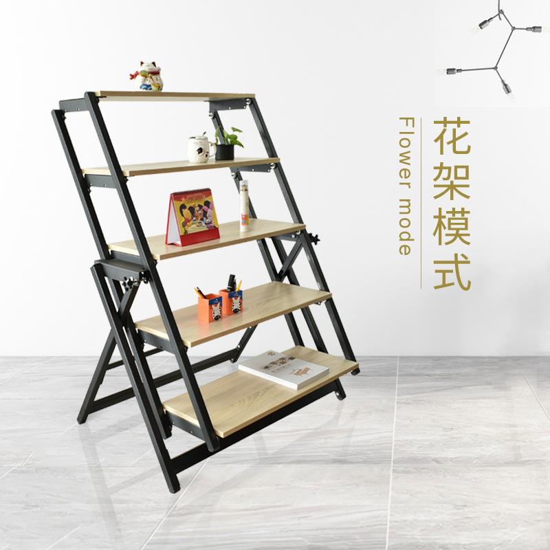 百变书架两用北欧多层落地置物架宣传展示架收纳架书架杂志架花架