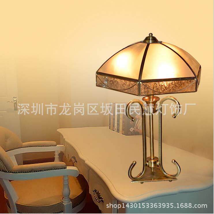 工厂供应全铜台灯欧式仿古铜台灯客厅灯装饰书房台灯焊锡铜灯