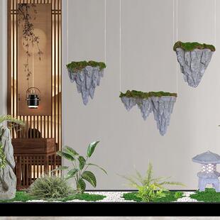 新款室内户外均可使用玻璃钢材质悬浮假山景观造景装置艺术景观