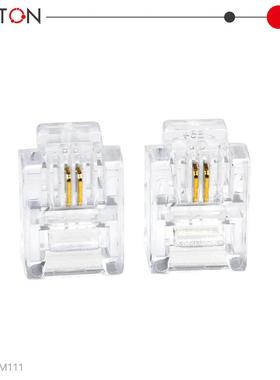 高品质通用型电话水晶头彩色2芯水晶头6p2c水晶头RJ11水晶头