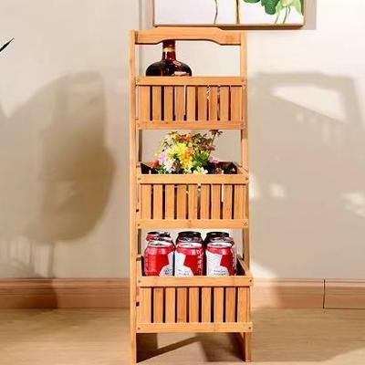 竹花木架功能多收纳架置地面杂物收纳架阳台家用浴ZC32204室卧室