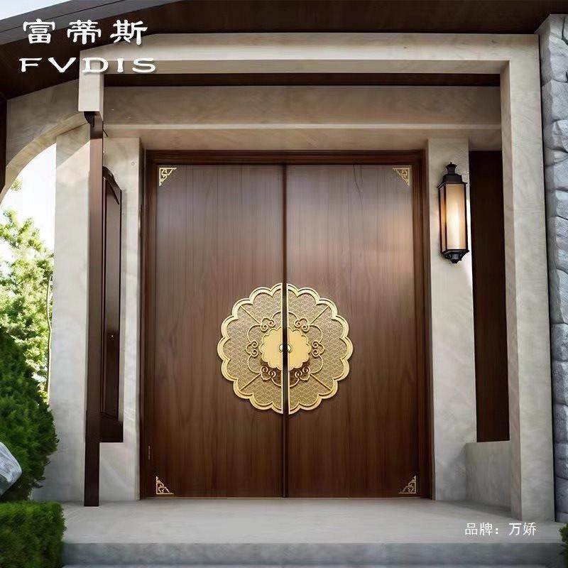 537铸门别墅大门双开门农铝村乡村对开家用铜自建房子门母进户入