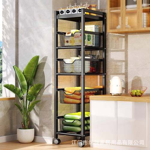 厨房夹缝置物架UST地多层多落车功能小推收纳架储家用物架可抽拉