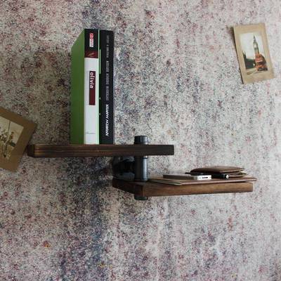 美式乡村LOT复风古格铁艺工业水古管壁QSMF挂置物架书架复水管展