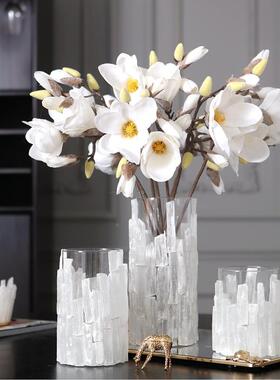 欧茶式现晶石璃花瓶花艺套装烛台花器别玻墅WLC样板间几代摆件设