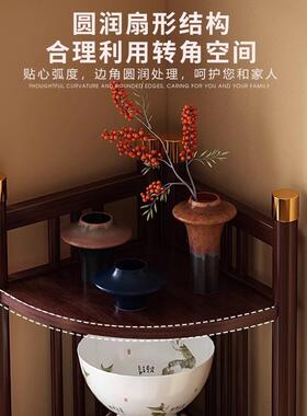 新中式实木转角架转家用简CHQ易仿看轻奢角柜落地带门古好角落置