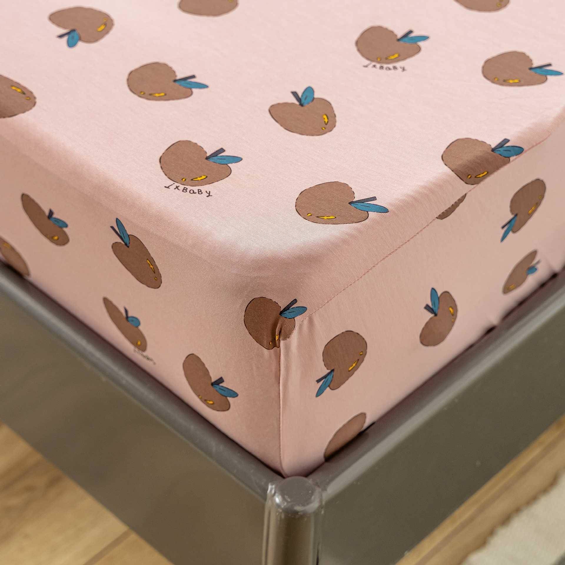 儿童针织包人棉床笠卡通花印床垫保JXX套固定防滑床罩护婴幼儿床