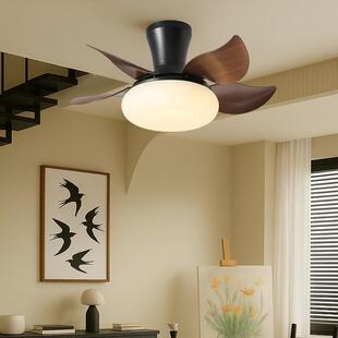 简约风扇卧室客厅中古风奶油风护眼餐风儿灯童房家用新款扇969厅