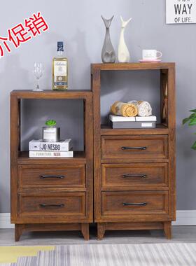 M$K1858Y美式乡式村客实木厅收纳柜边柜复古抽屉柜小柜子做旧斗装