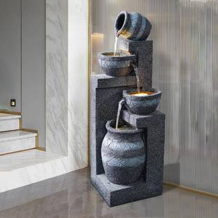 欧式 饰景厅观财落地摆件 流水喷泉客阳台招室内庭盆景DVR院花园装